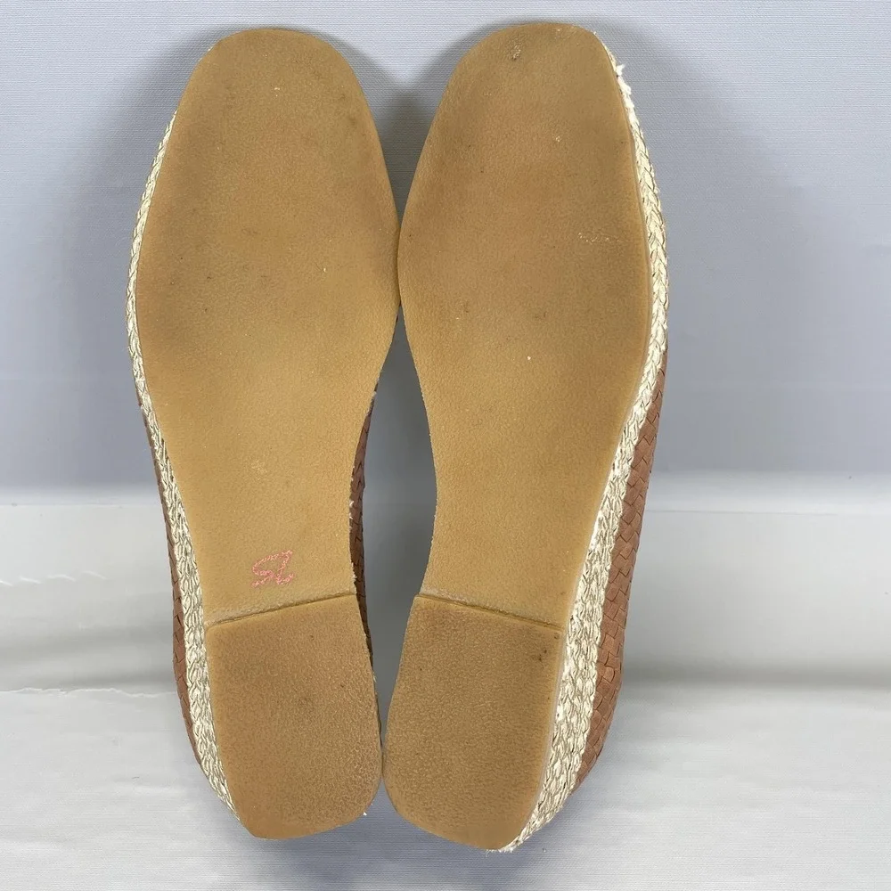 Andre Assous Espadrille Wedge Loafers Womens Size 7 Narrow Woven Leather Shoes